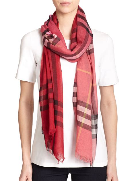 fuchsia burberry scarf|Burberry check wool scarf.